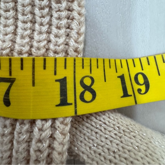 NWT Boston Proper Cold-Shoulder Lurex Cowl-Neck Sweater Dress Tan Gold Medium - Picture 12 of 15